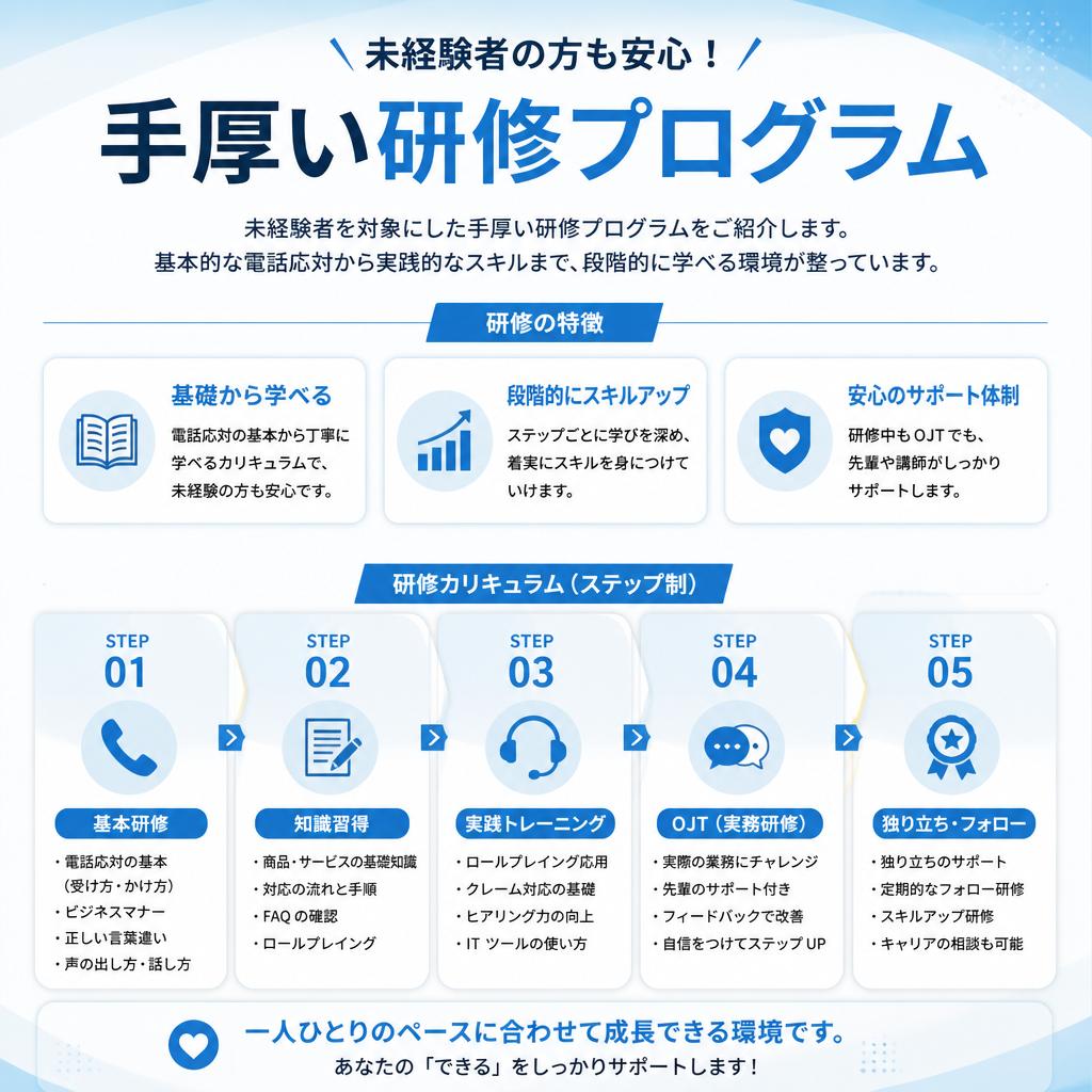 充実の研修制度！