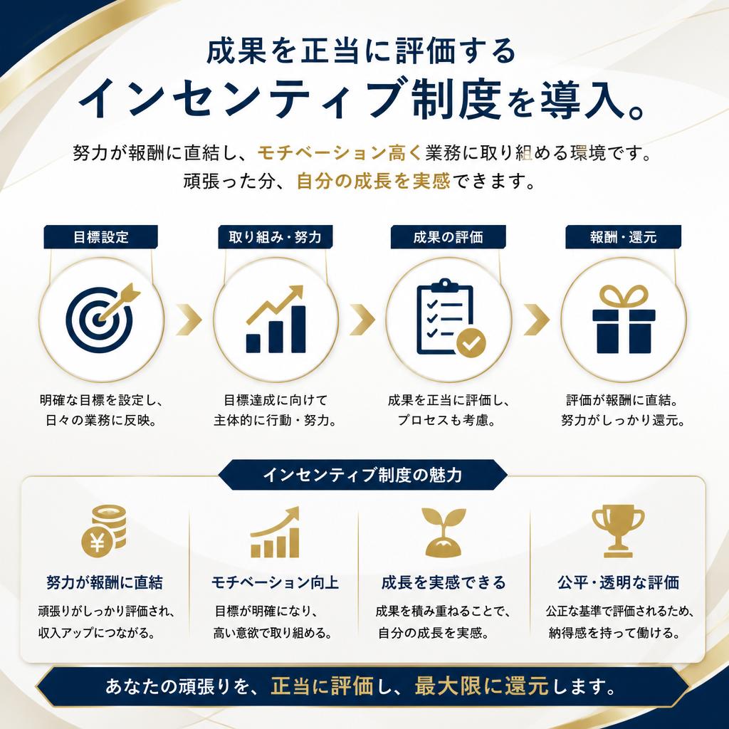 高収入を目指せるインセンティブ制度