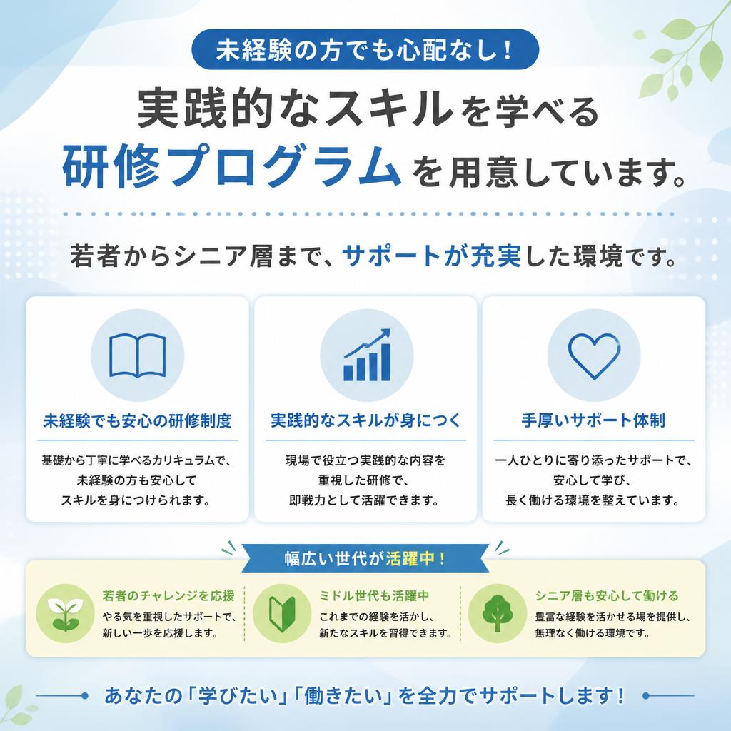 未経験でも安心！充実の研修制度