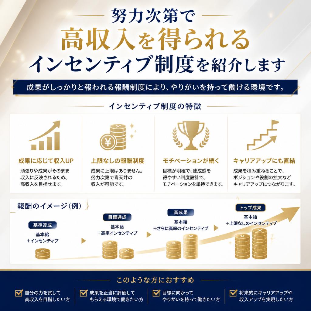 高収入を実現するインセンティブ制度
