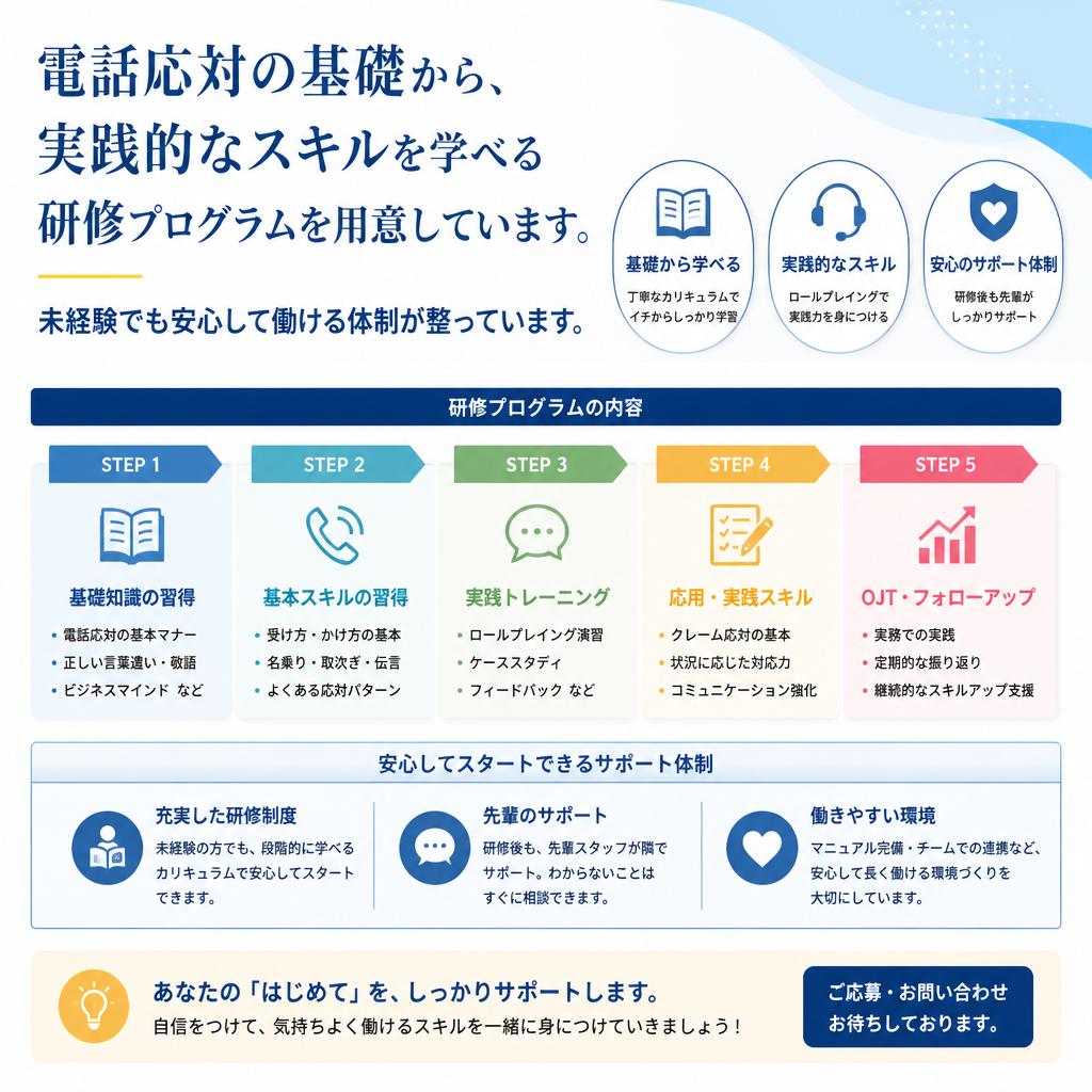 未経験者専用の充実した研修プログラム