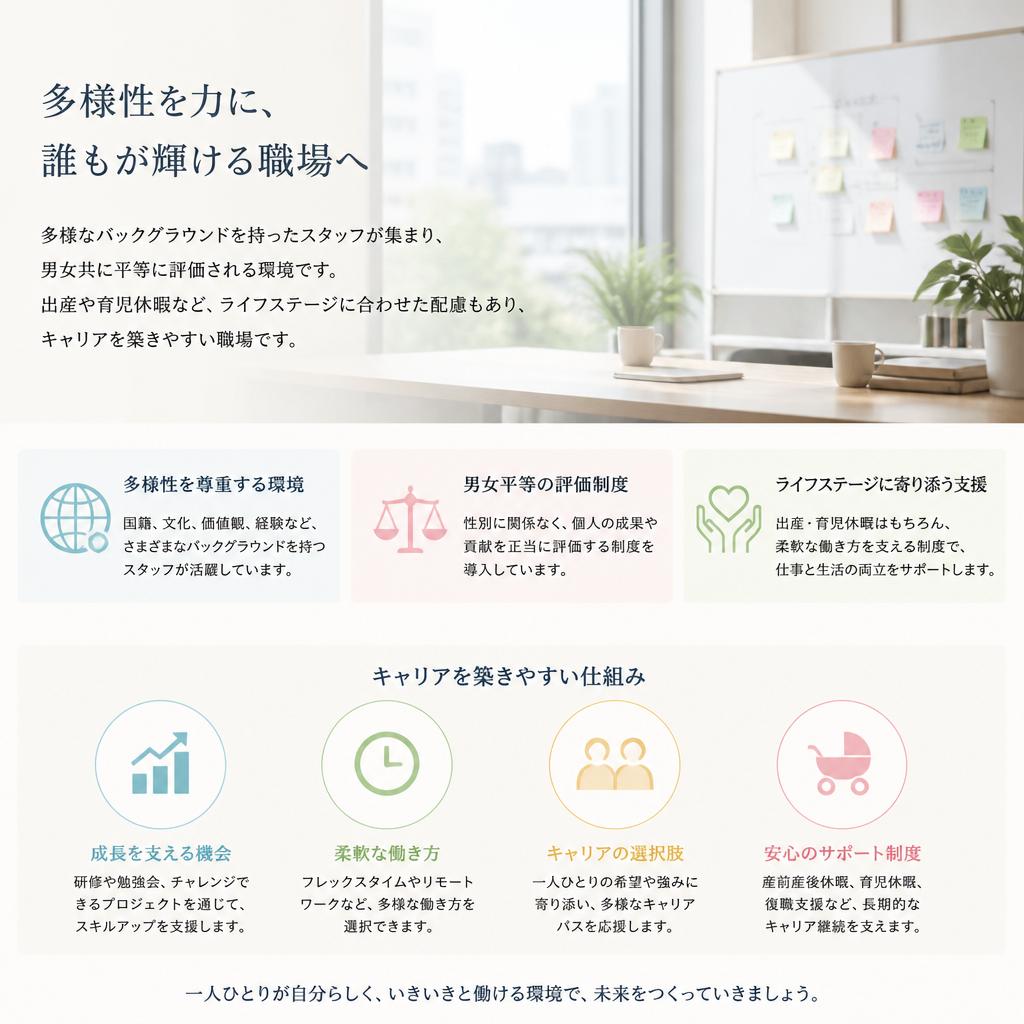 男女ともに活躍できる職場環境