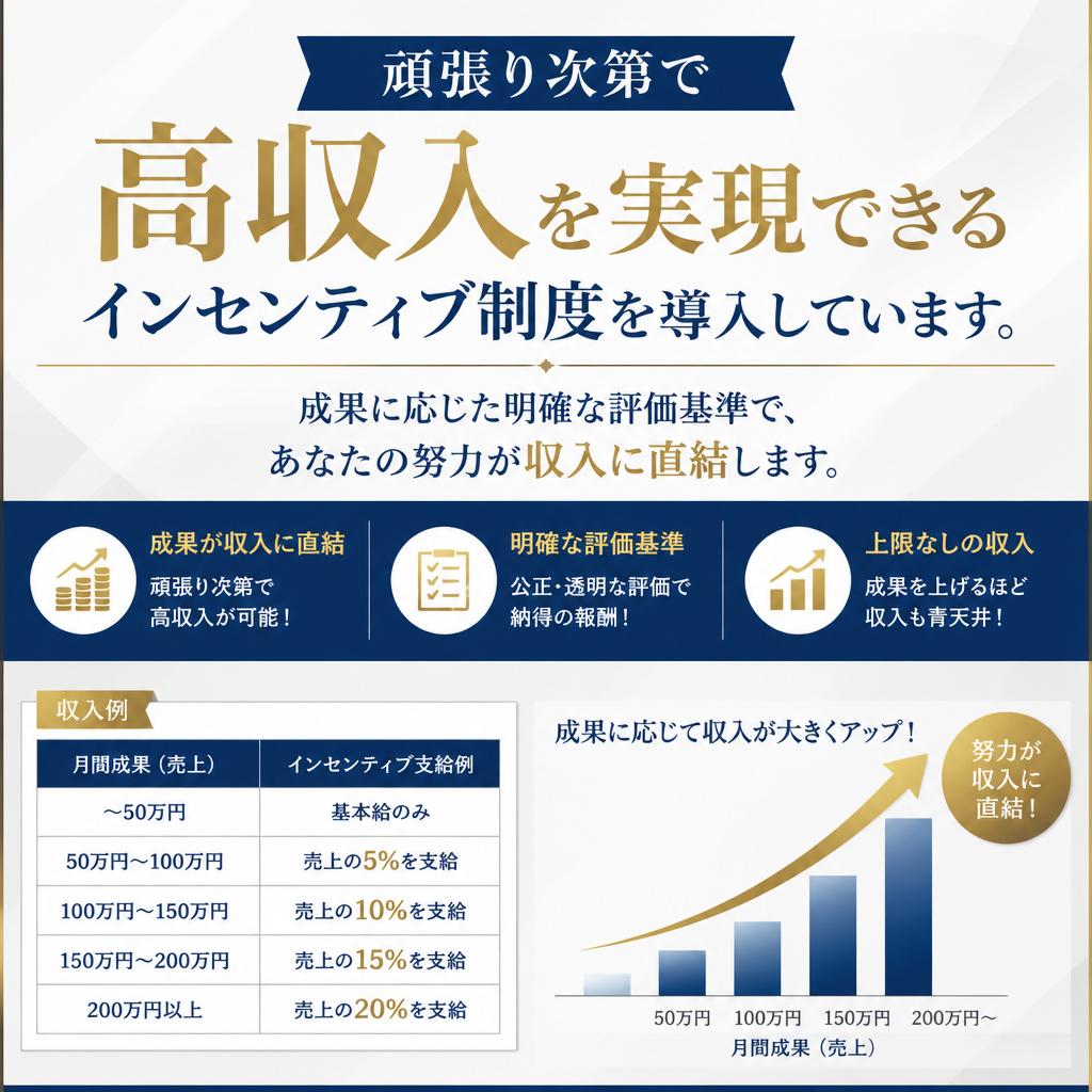 高収入を目指せるインセンティブ制度