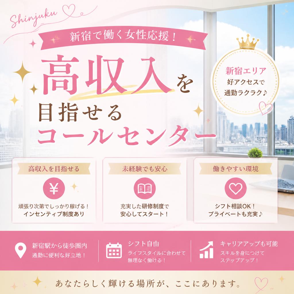 新宿で働く女性応援！高収入を目指せるコールセンター