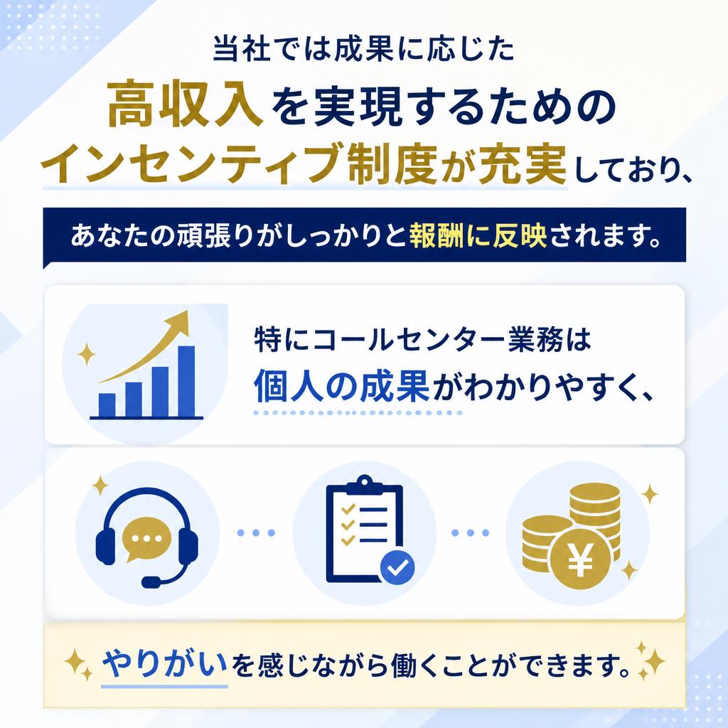 高収入を目指せるインセンティブ制度