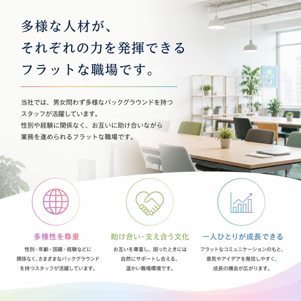 男女ともに活躍できる環境