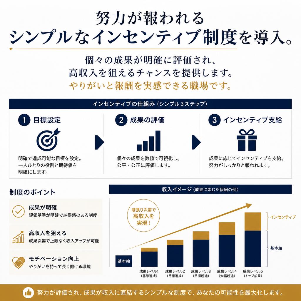 インセンティブ制度で高収入を目指せる