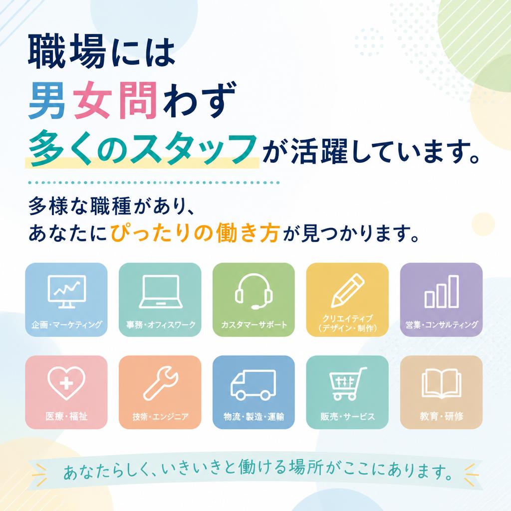 男女活躍中！多様な働き方を実現