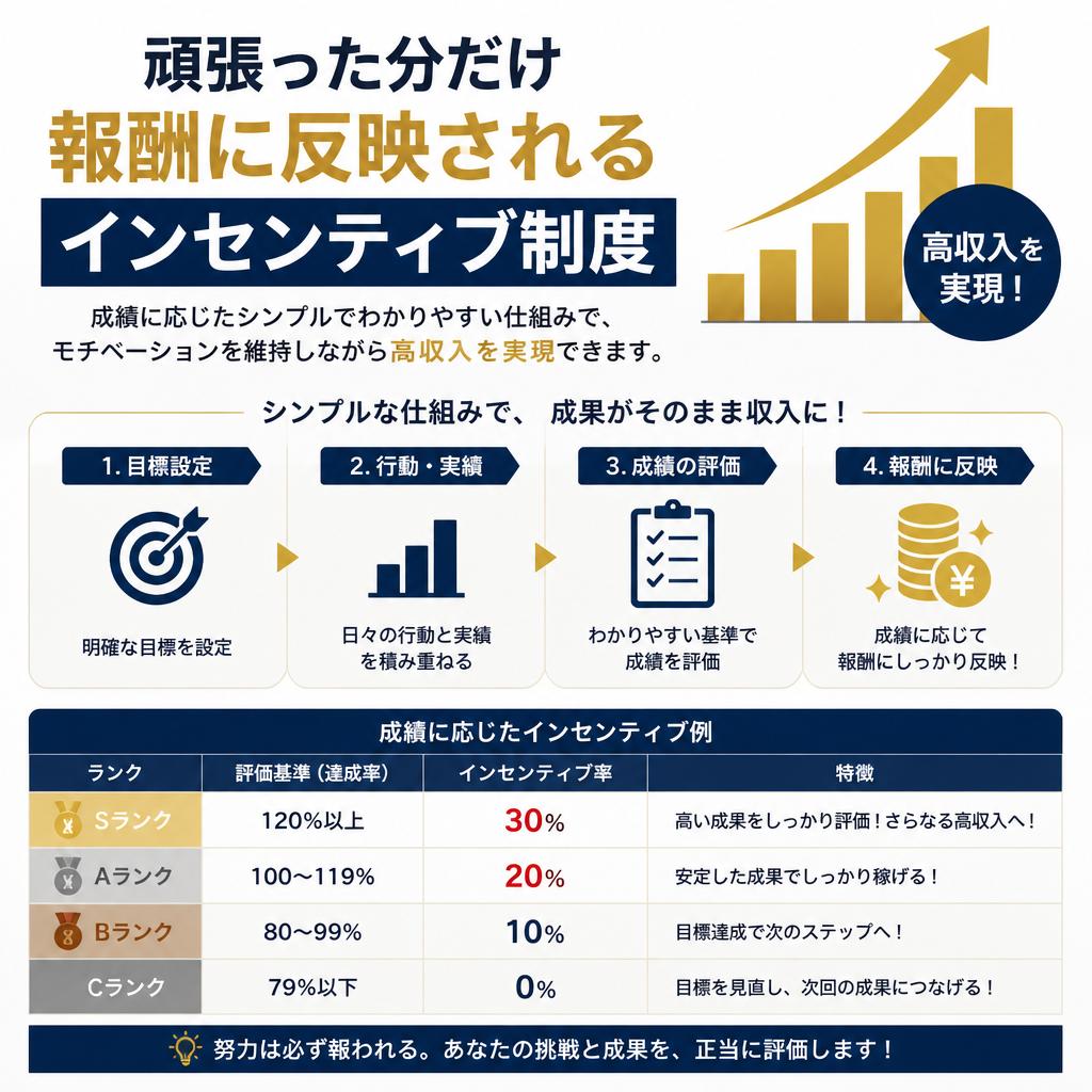 高収入を実現するインセンティブ制度