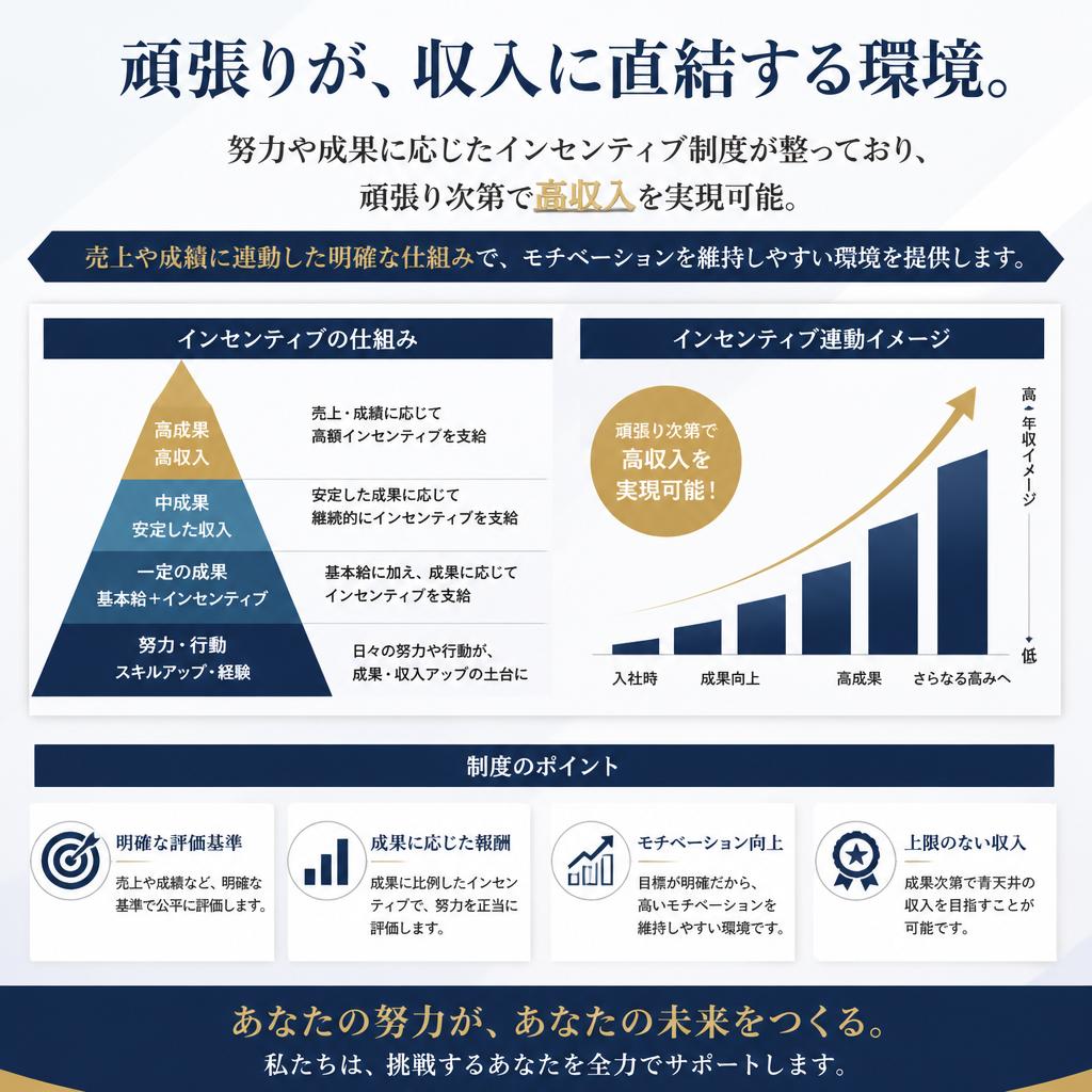 高収入を実現するインセンティブ制度