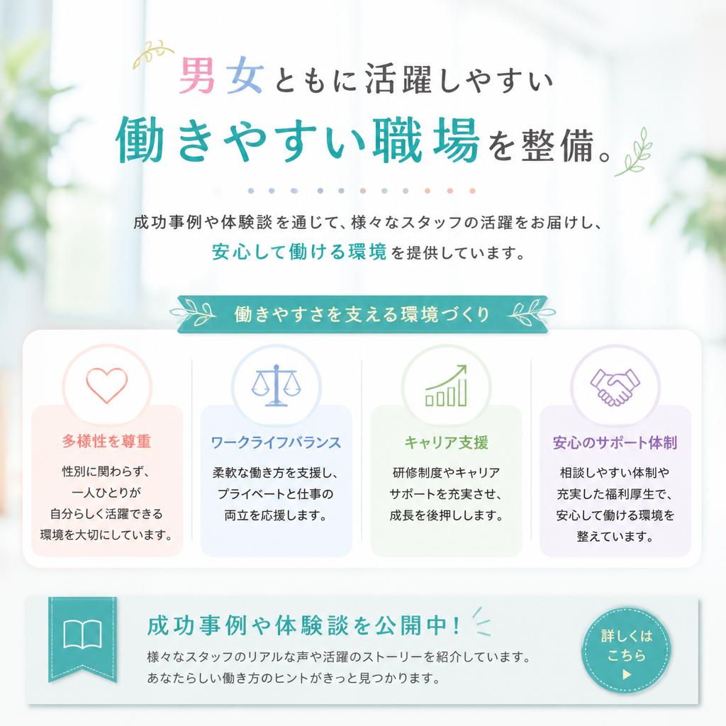 男女ともに活躍できる職場環境