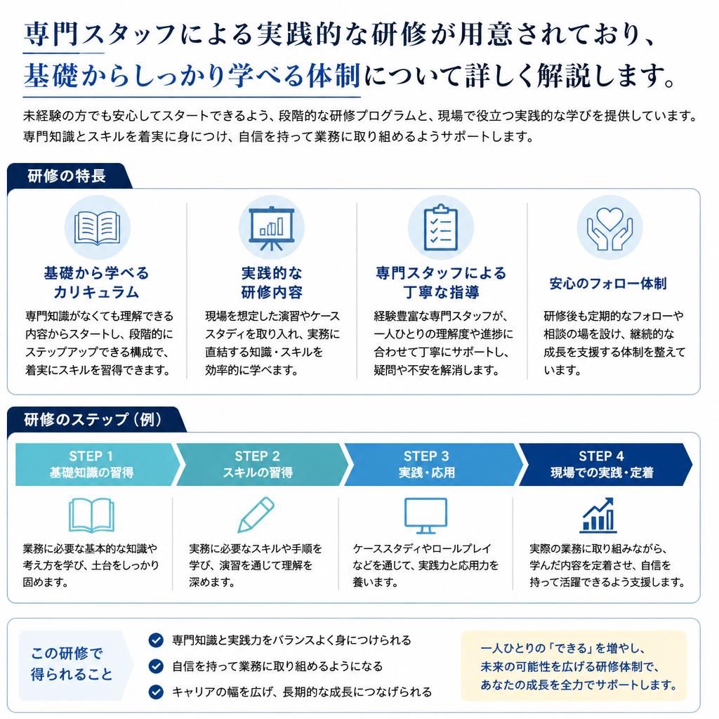 未経験でも安心！充実の研修プログラム