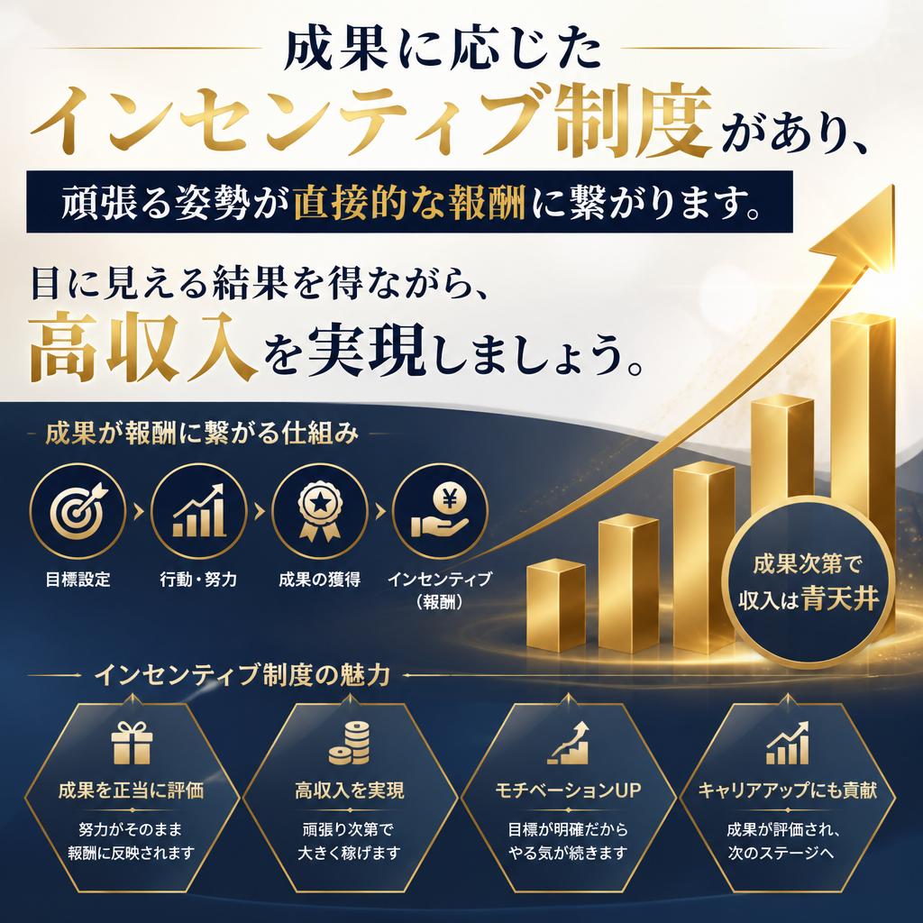 頑張りをしっかり評価！高収入を目指せる環境